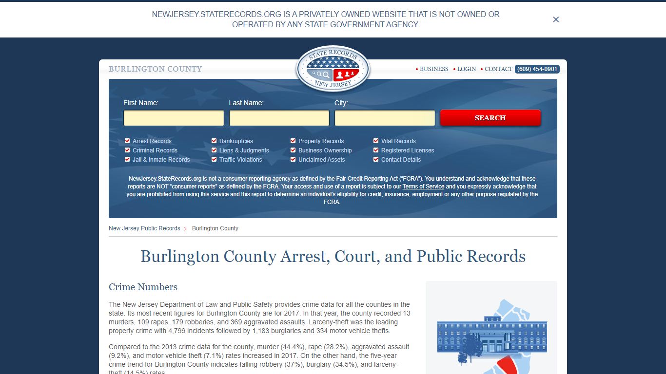 Burlington County Arrest, Court, and Public Records